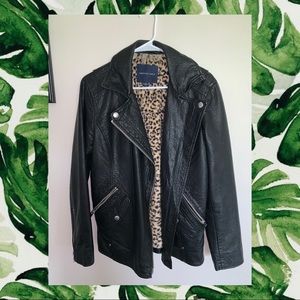 American Eagle Fur Lined Leather Jacket